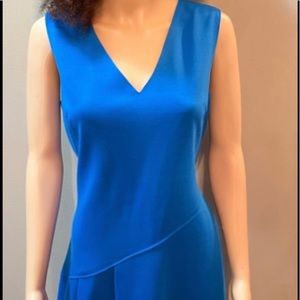 NWOT T Tahari Womens Sleeveless Asymmetrical Dress Blue Sz10